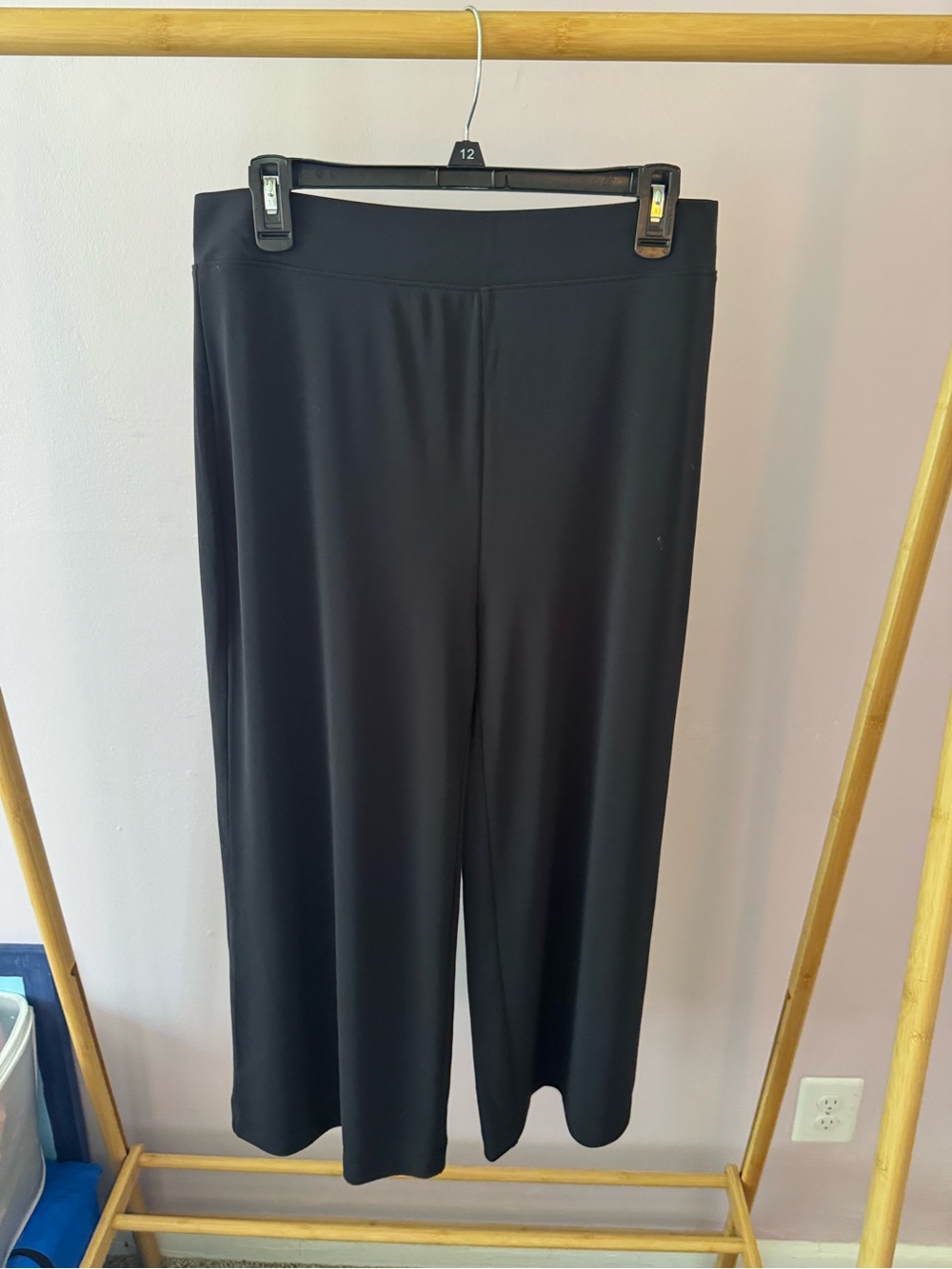 Lands' End Black Wide-Leg Pull-On Pants